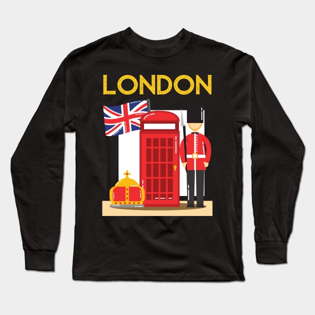 I Love London UK Travel more Wanderlust love Explore the city travel London souvenir Long Sleeve T-Shirt by BoogieCreates